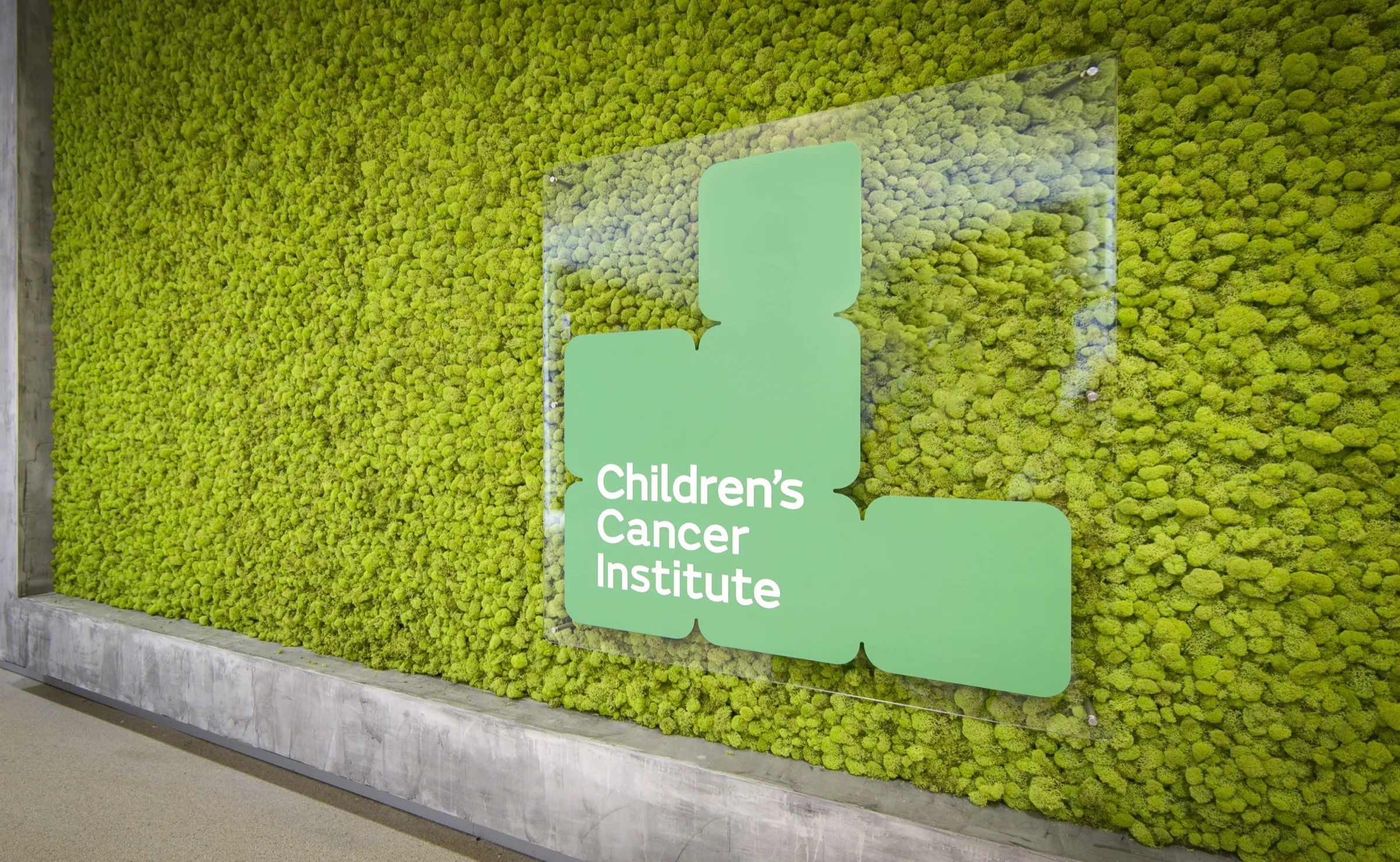 Children’s Cancer Institute, moss wall
